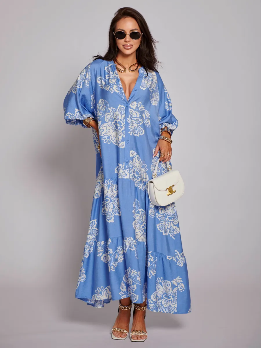 Синее платье летнее легкое