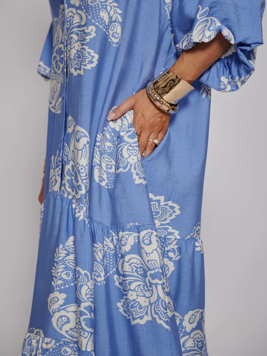 Синее платье летнее легкое