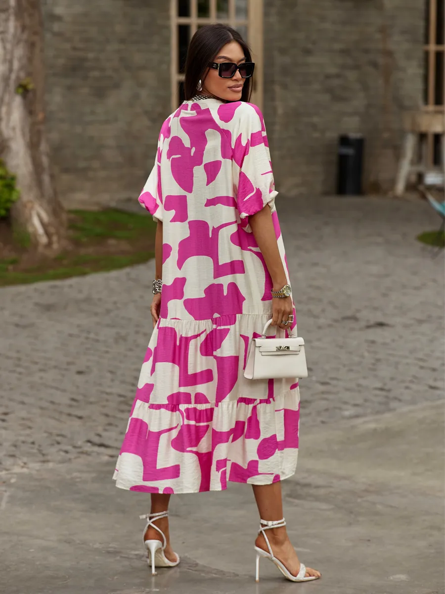 Розовое платье летнее