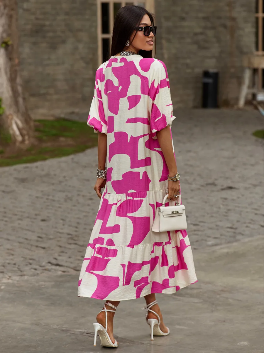 Розовое платье летнее