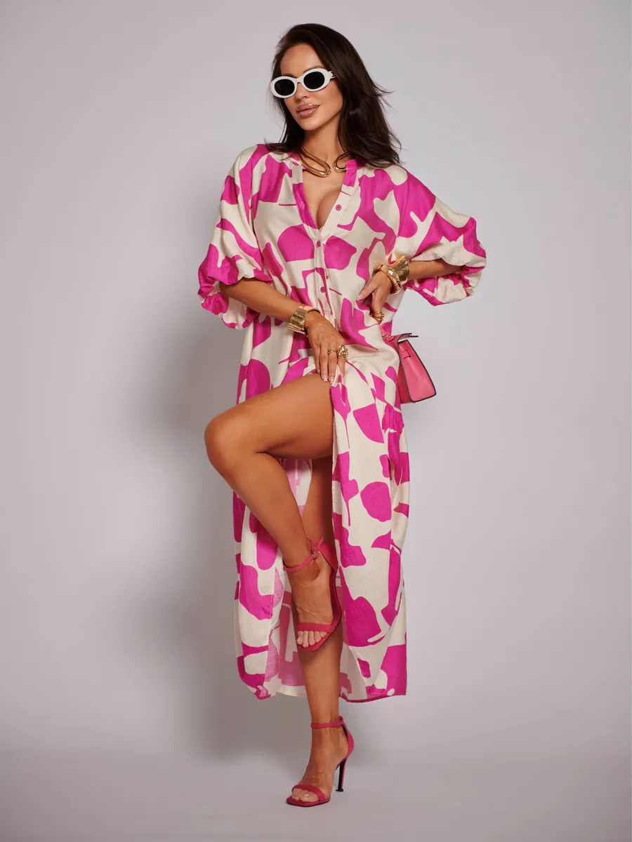 Розовое платье летнее