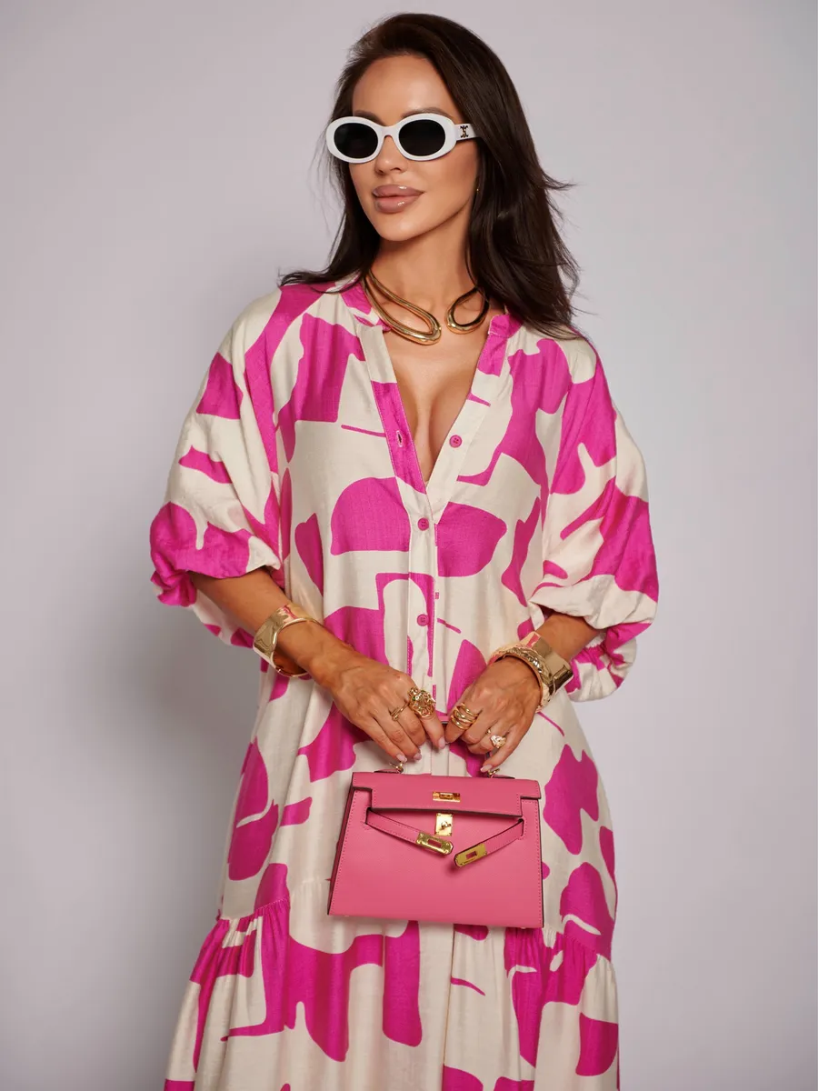 Розовое платье летнее