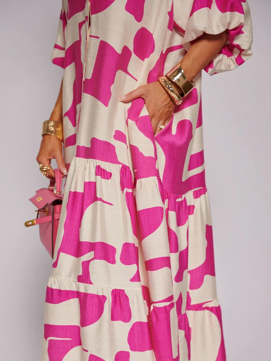 Розовое платье летнее