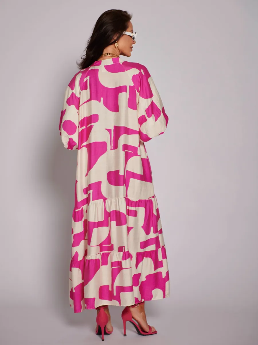 Розовое платье летнее