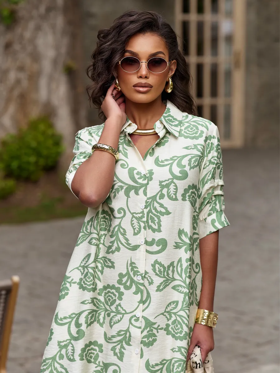 Зеленое платье летнее