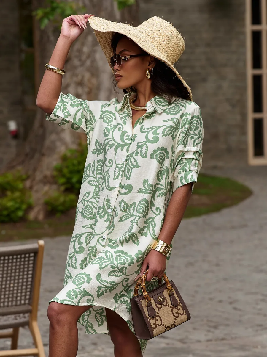 Зеленое платье летнее