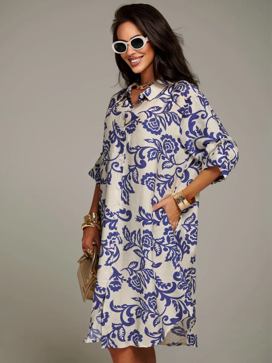 Синее платье летнее