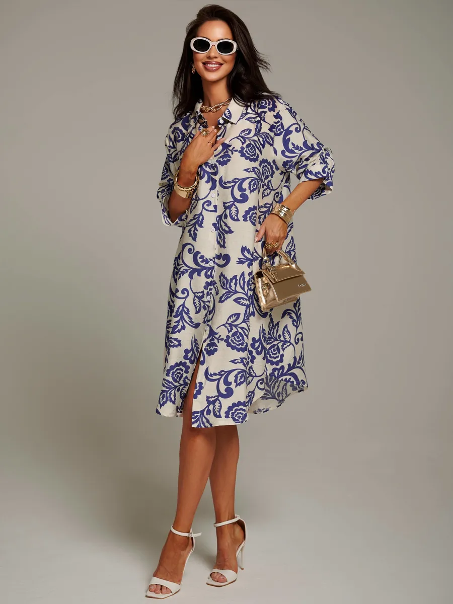 Синее платье летнее