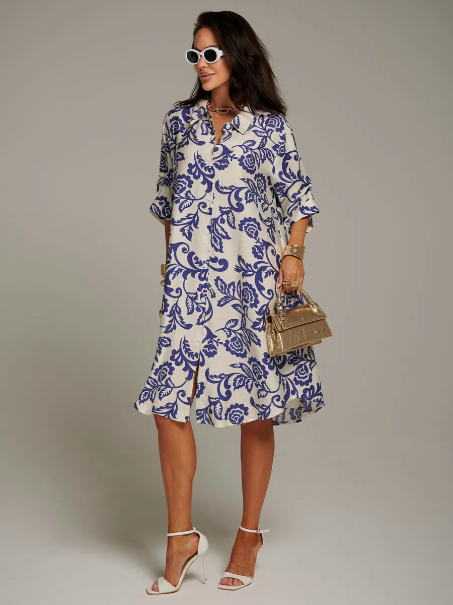 Синее платье летнее