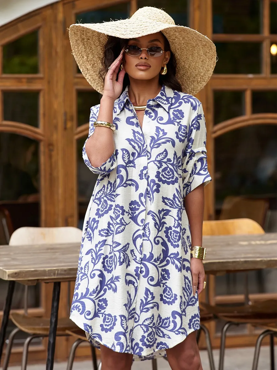 Синее платье летнее