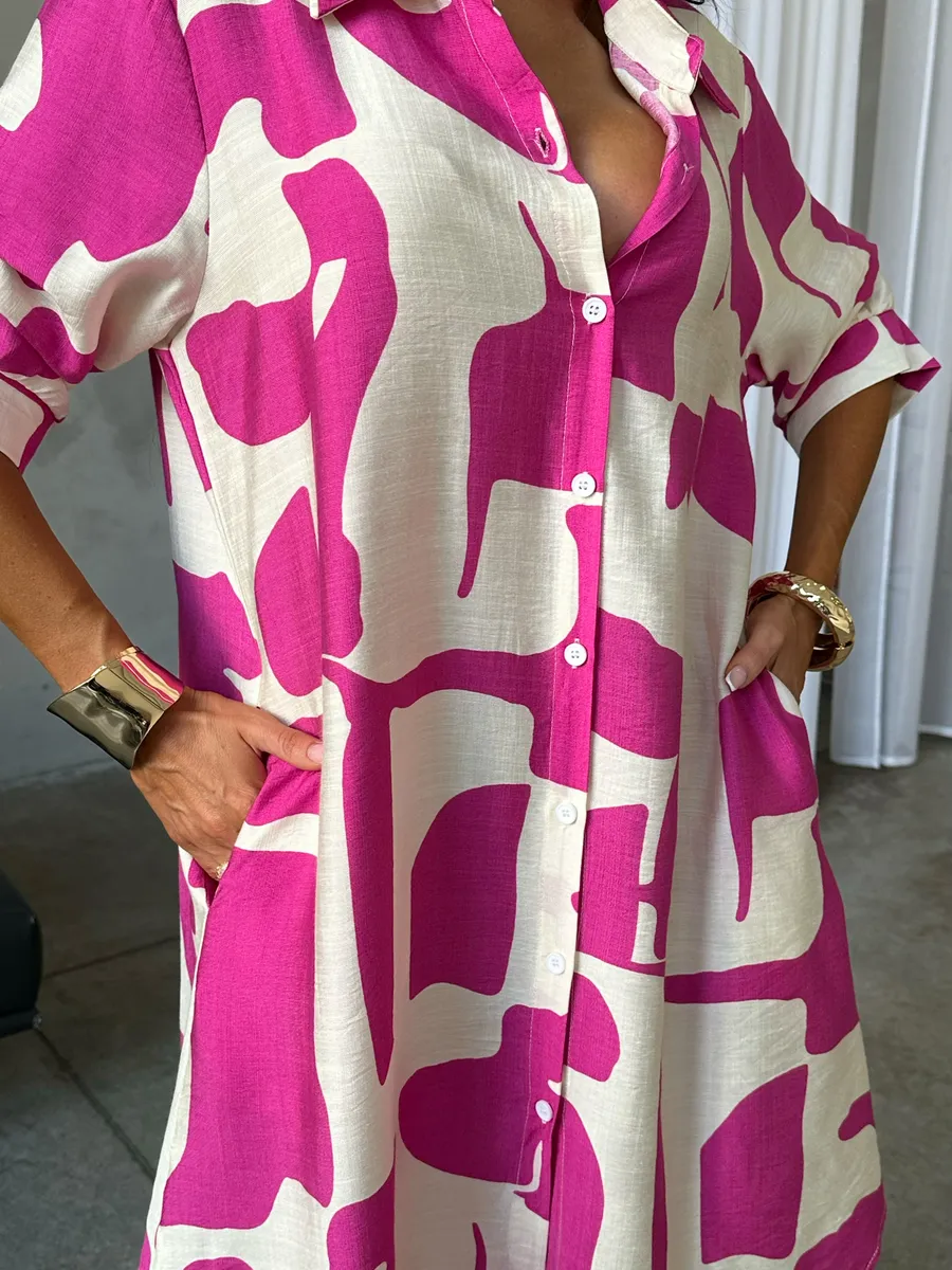 Розовое платье летнее