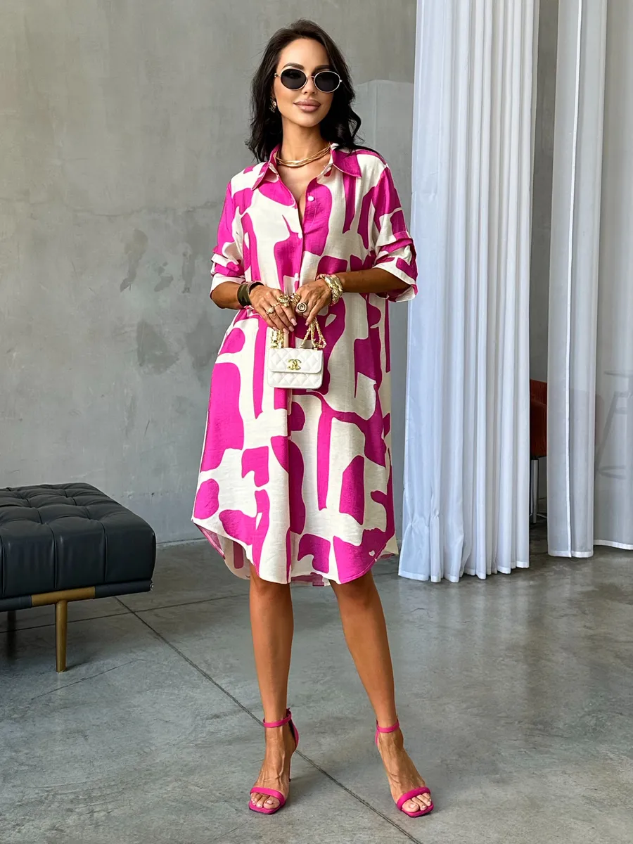 Розовое платье летнее