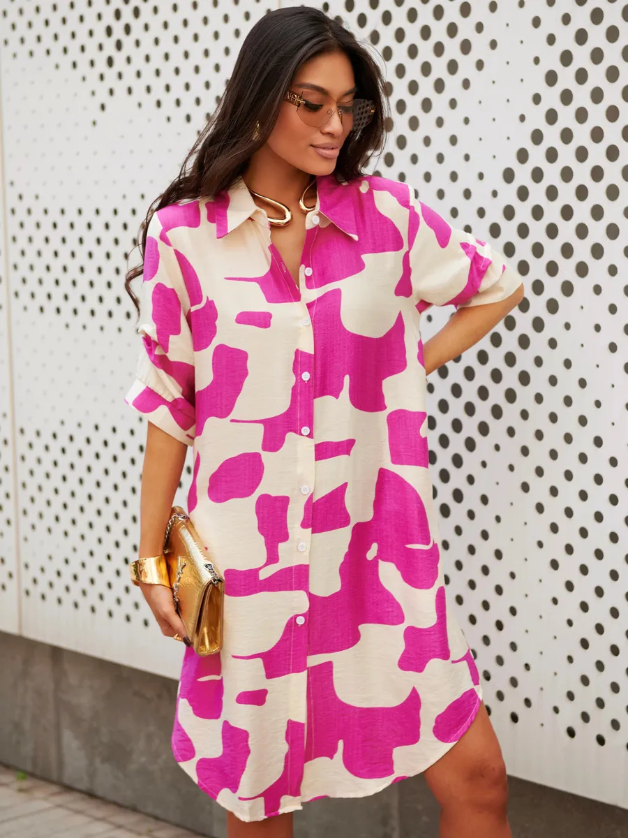 Розовое платье летнее