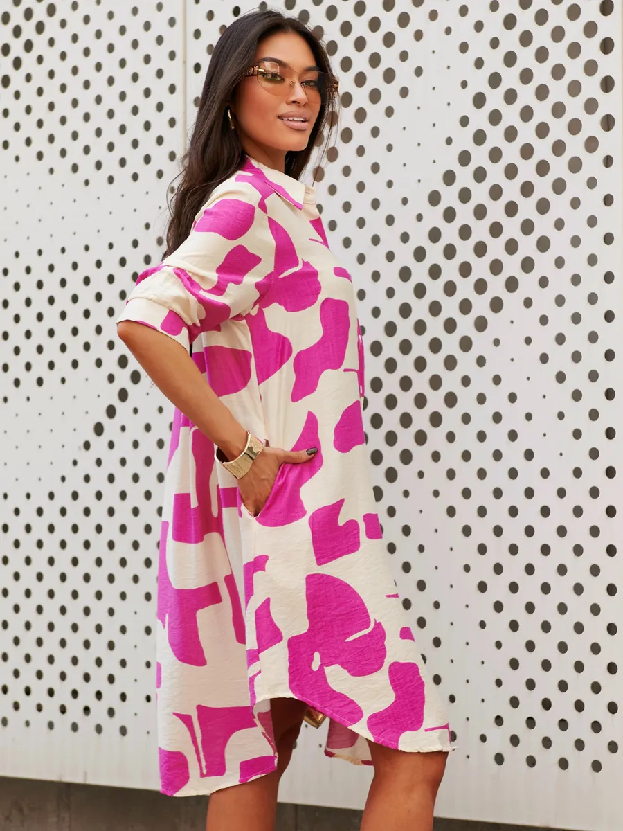 Розовое платье летнее