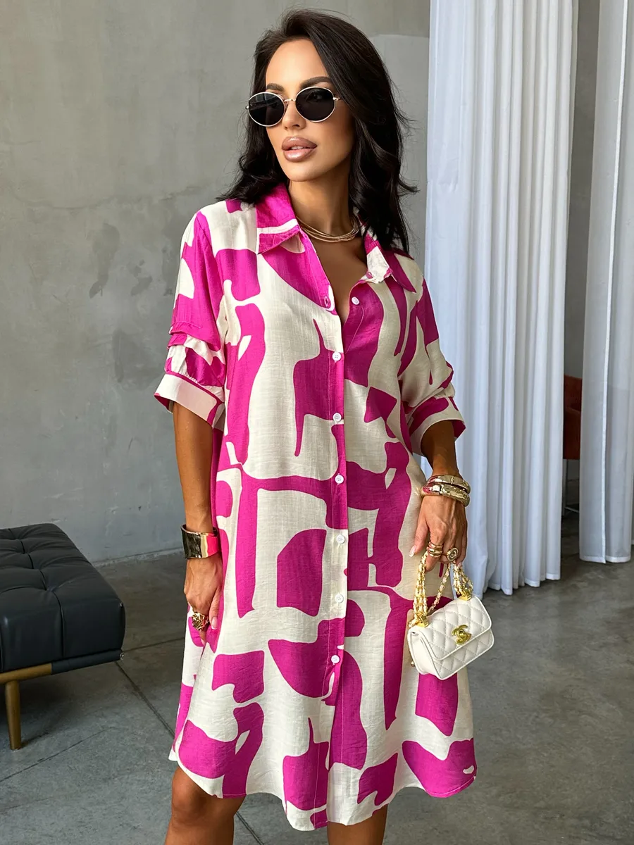 Розовое платье летнее