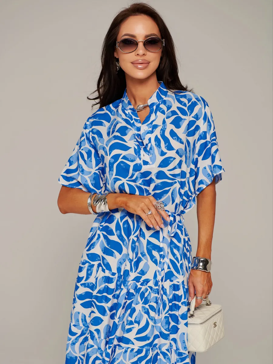 Синее платье летнее