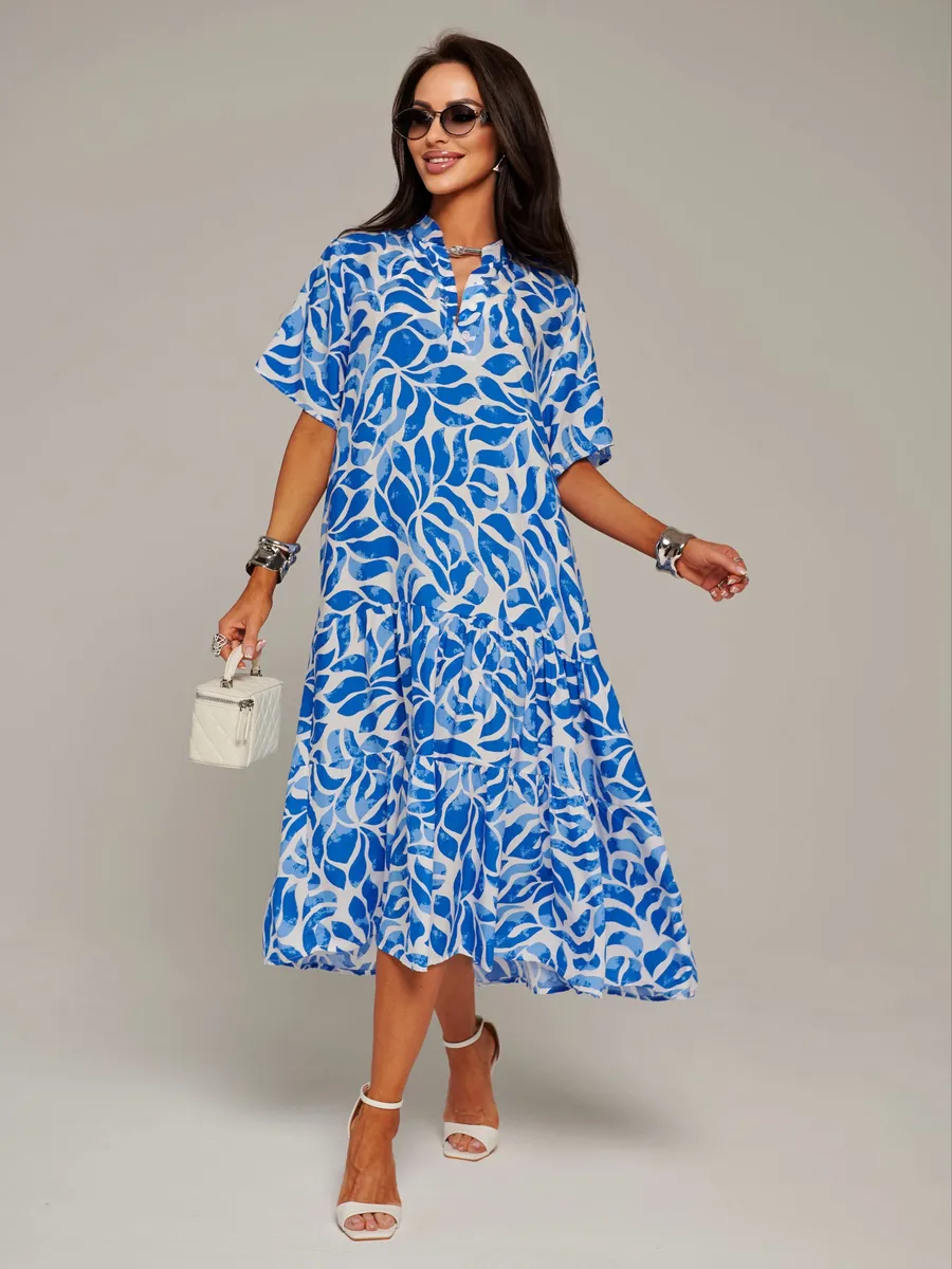 Синее платье летнее