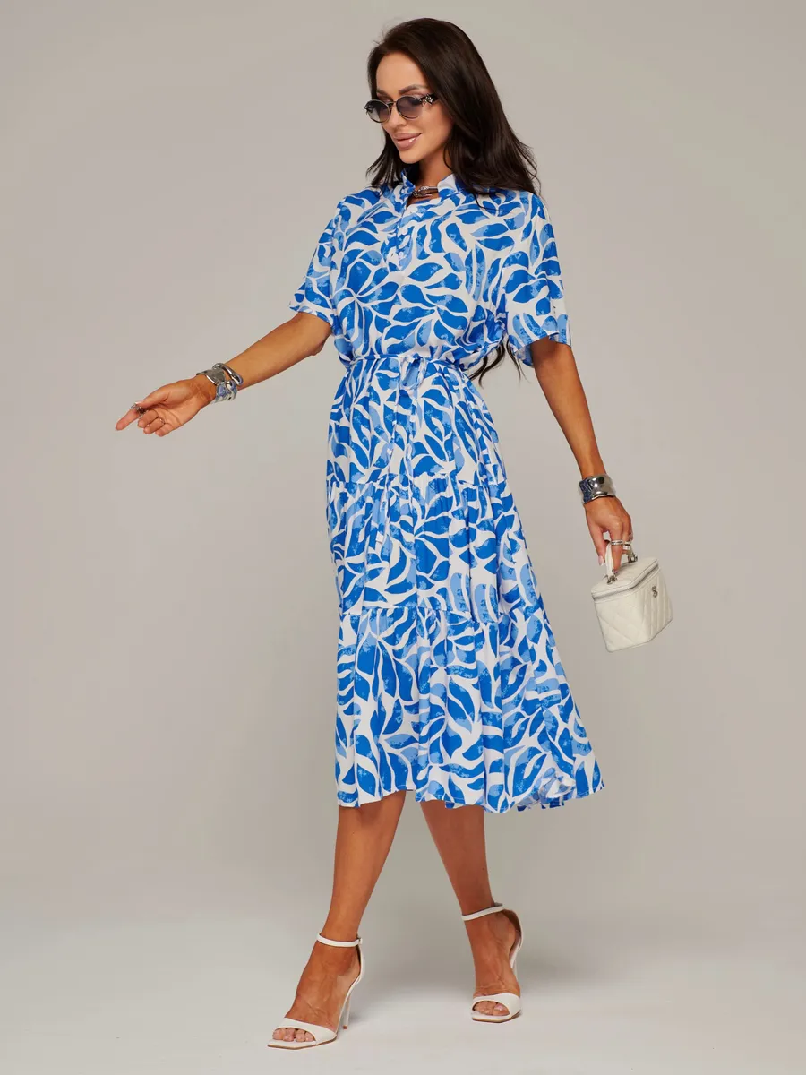 Синее платье летнее