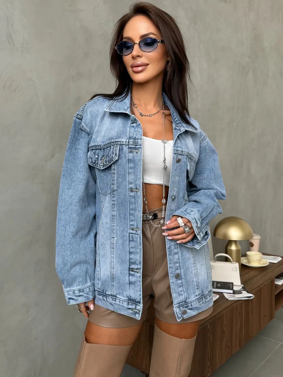 Синяя джинсовая куртка летняя