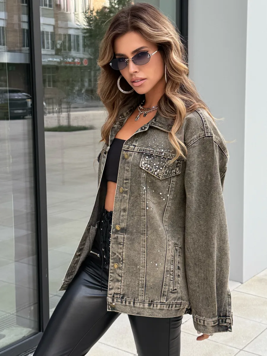 Серая джинсовая куртка летняя