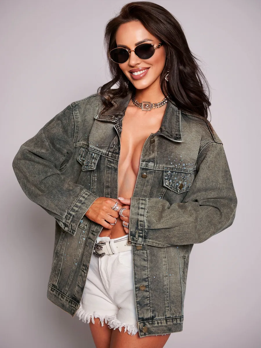 Серая джинсовая куртка летняя