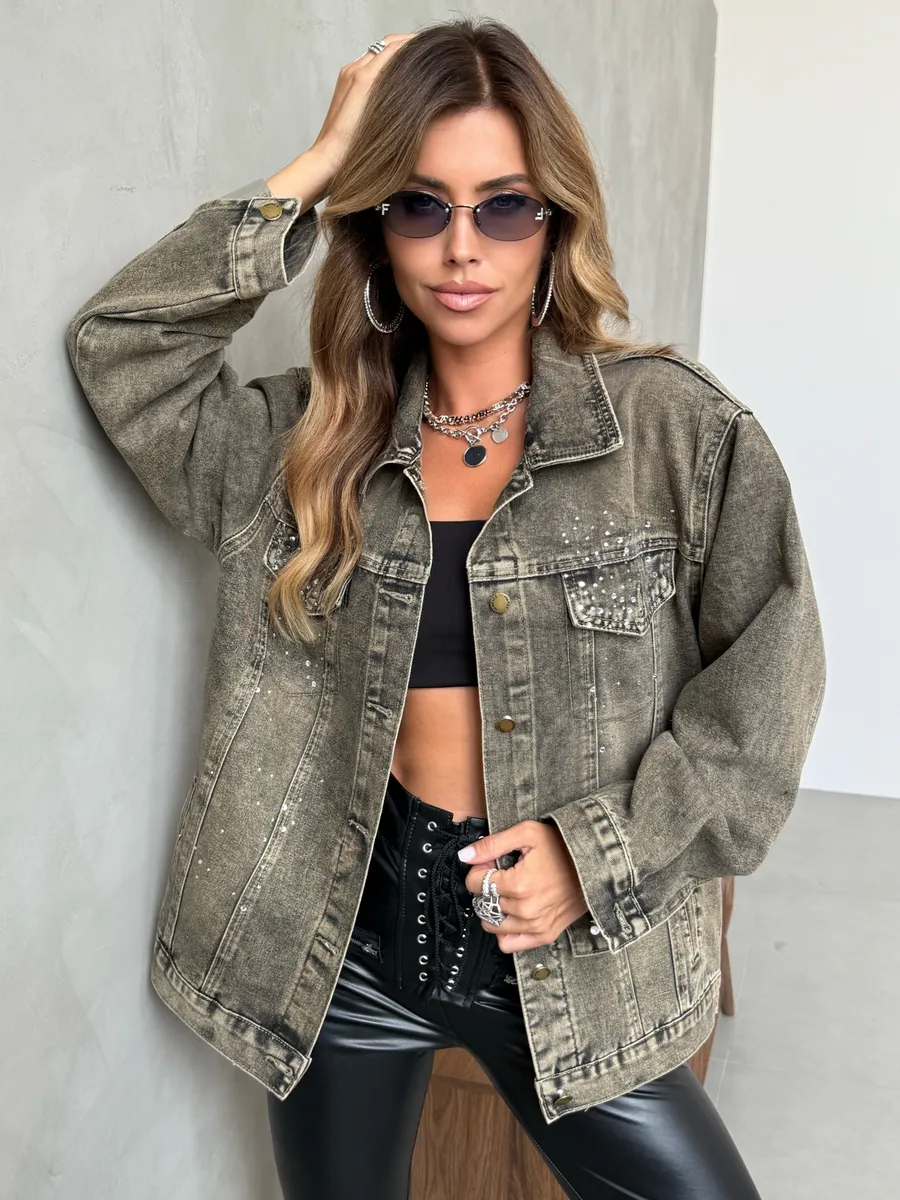 Серая джинсовая куртка летняя