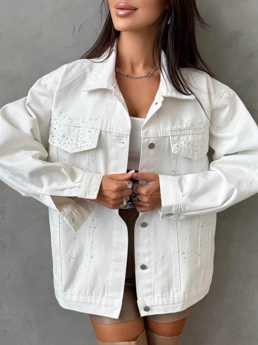 Белая джинсовая куртка летняя