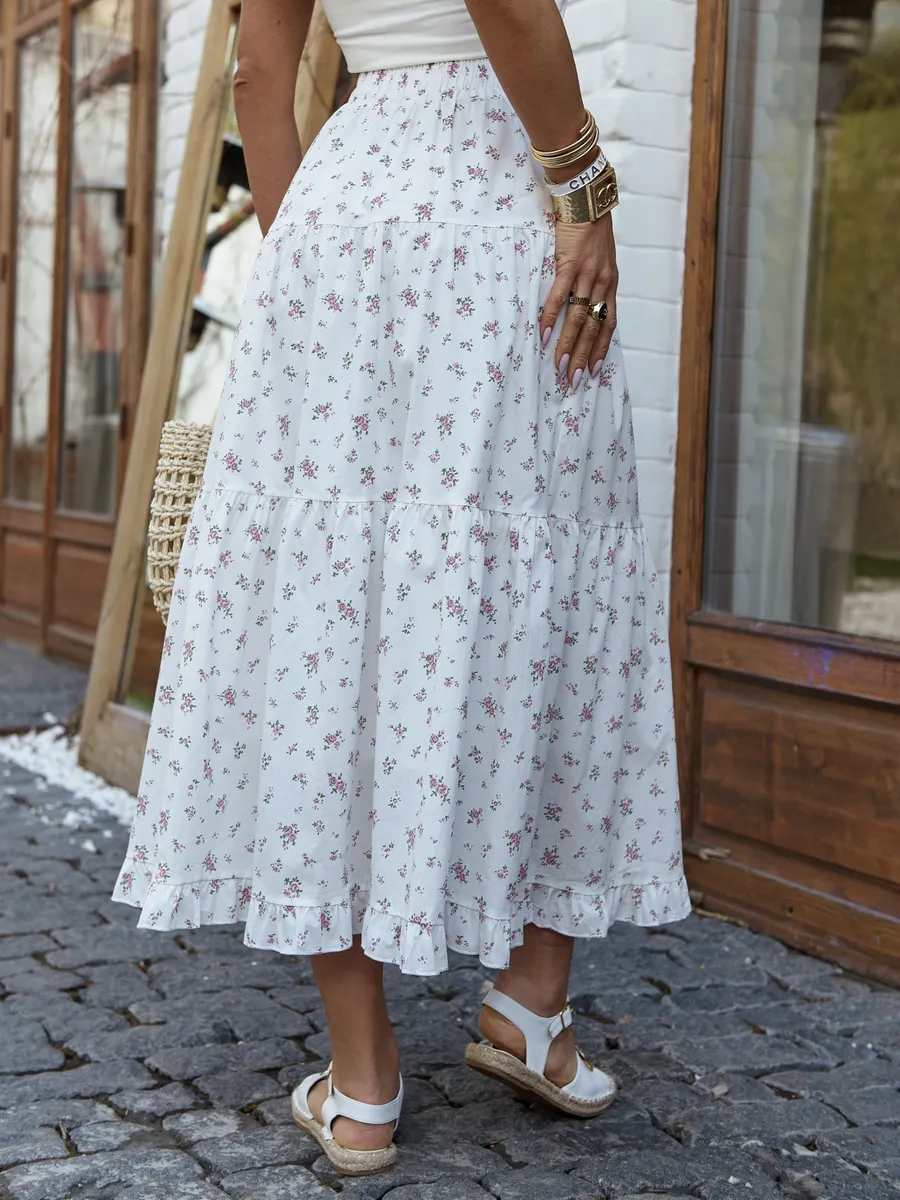 Розовая юбка летняя длинная