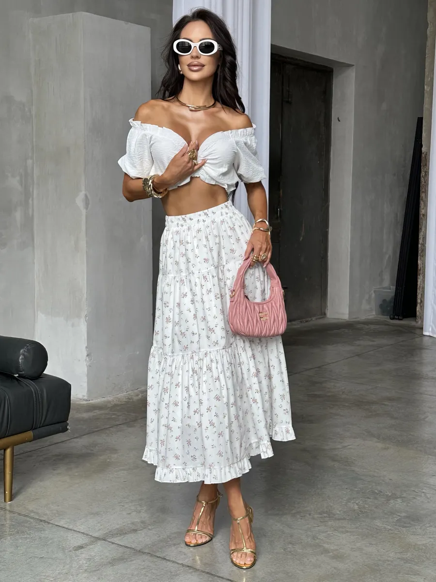 Розовая юбка летняя длинная