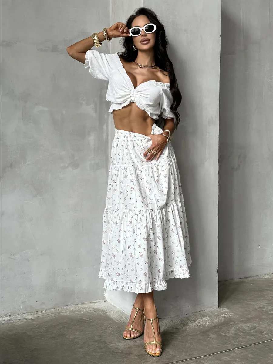 Розовая юбка летняя длинная