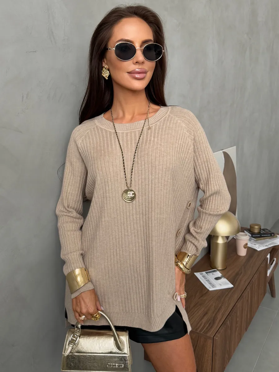 Бежевая кофта оверсайз теплая