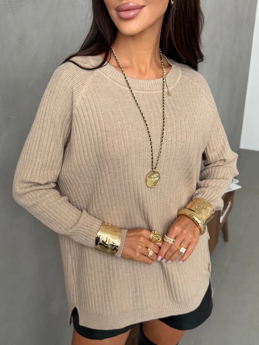 Бежевая кофта оверсайз теплая