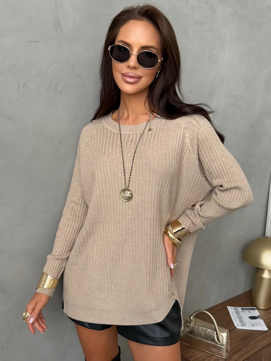 Бежевая кофта оверсайз теплая