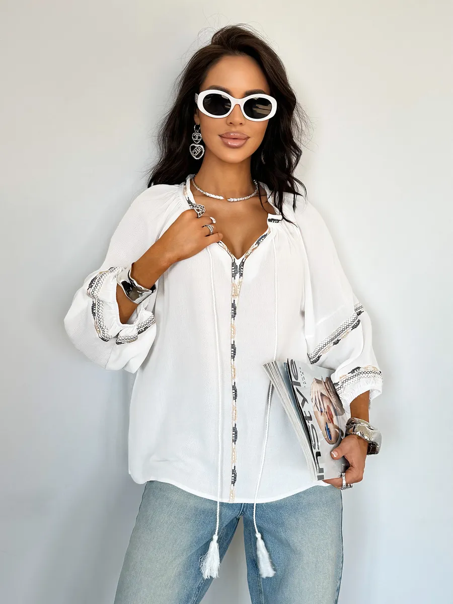 Белая блузка нарядная летняя