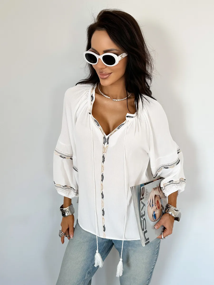 Белая блузка нарядная летняя