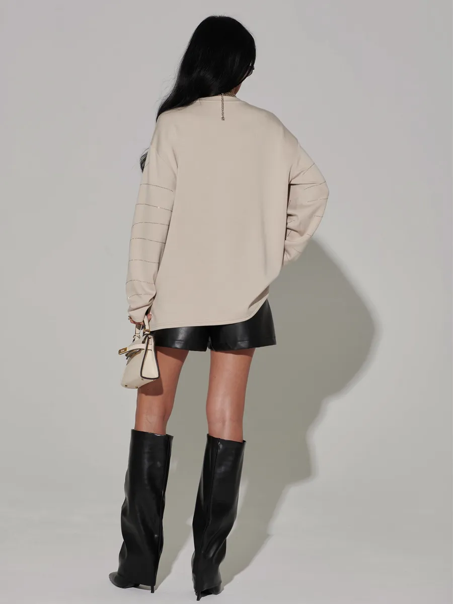 Бежевая кофта нарядная больших размеров