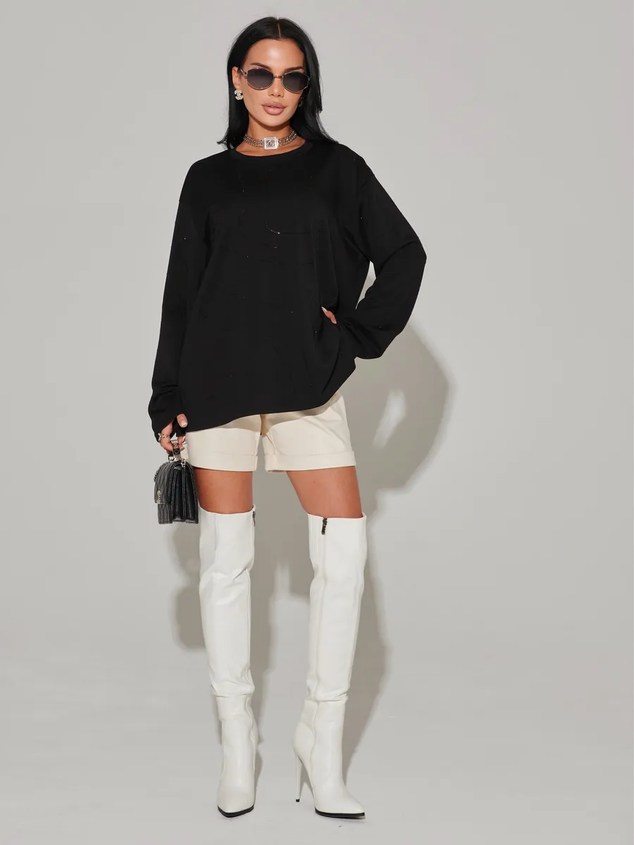 Черная кофта нарядная больших размеров