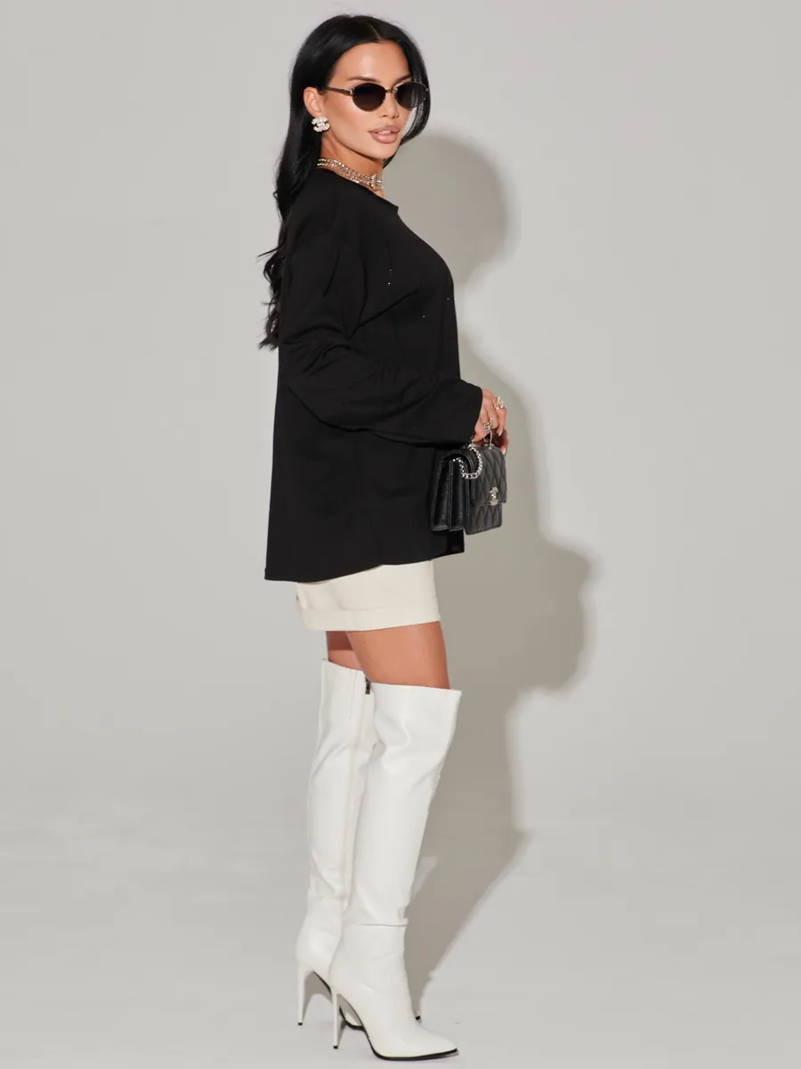 Черная кофта нарядная больших размеров