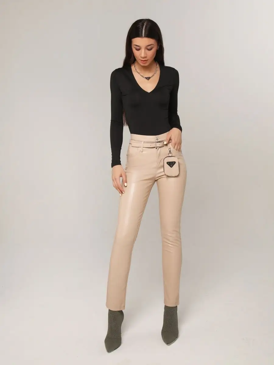 Брюки женские штаны лосины из экокожи