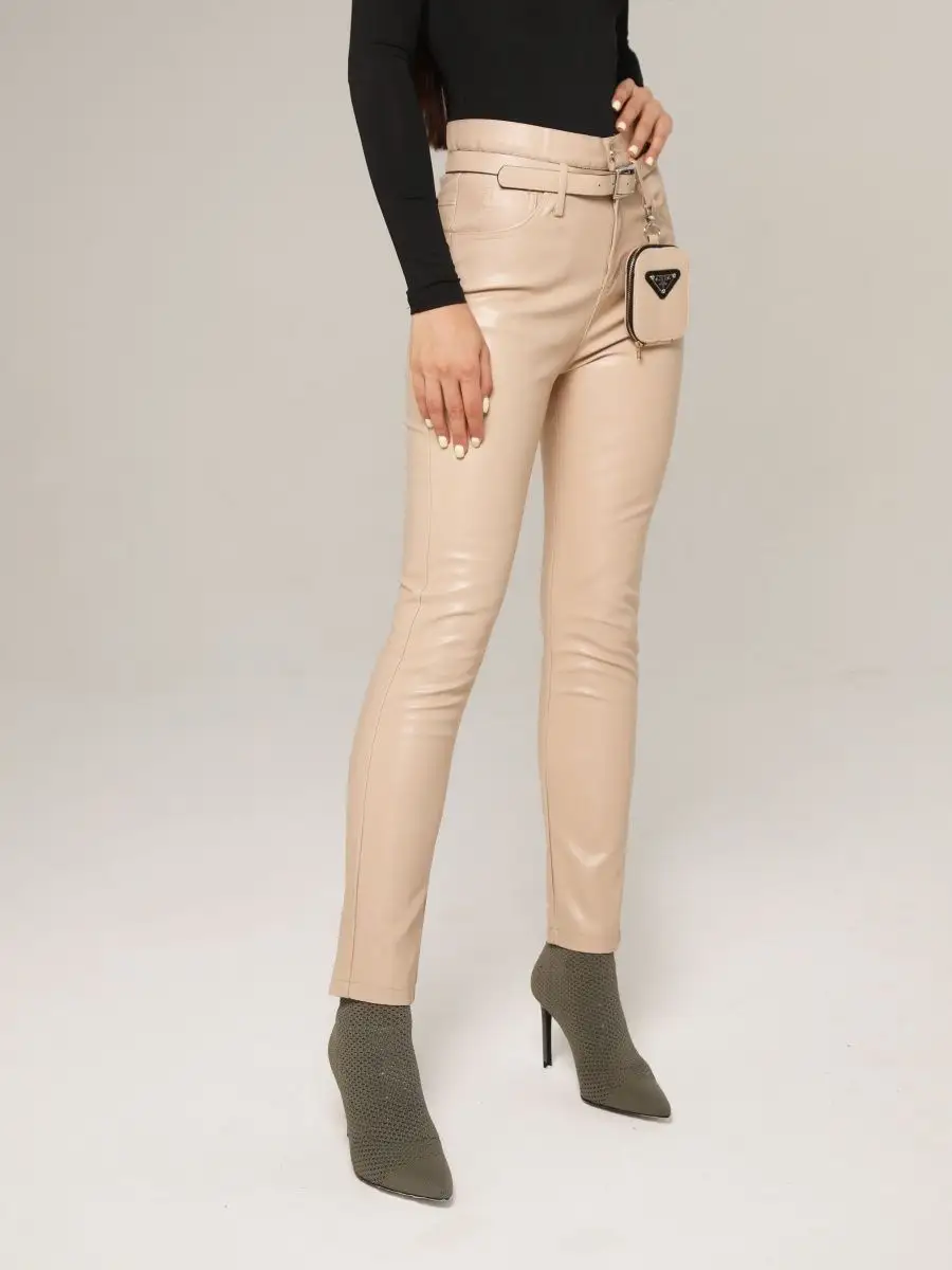 Брюки женские штаны лосины из экокожи