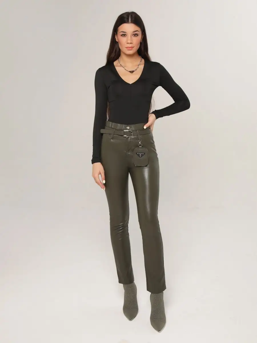 Брюки женские штаны лосины из экокожи