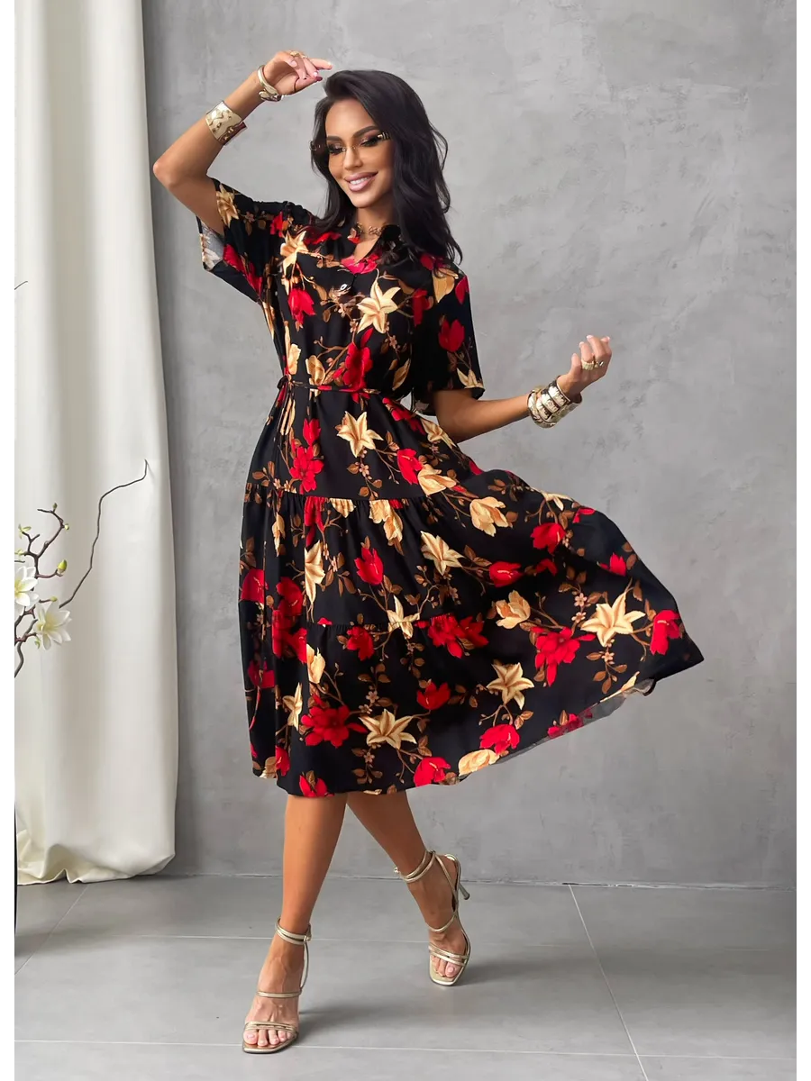 Красное платье летнее