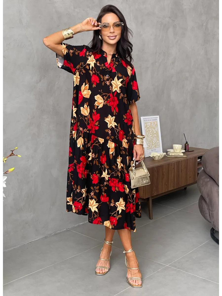 Красное платье летнее