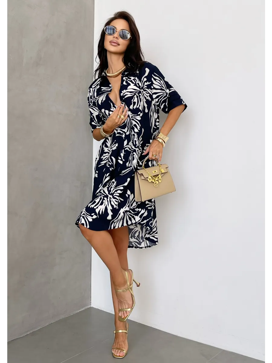 Синее платье летнее