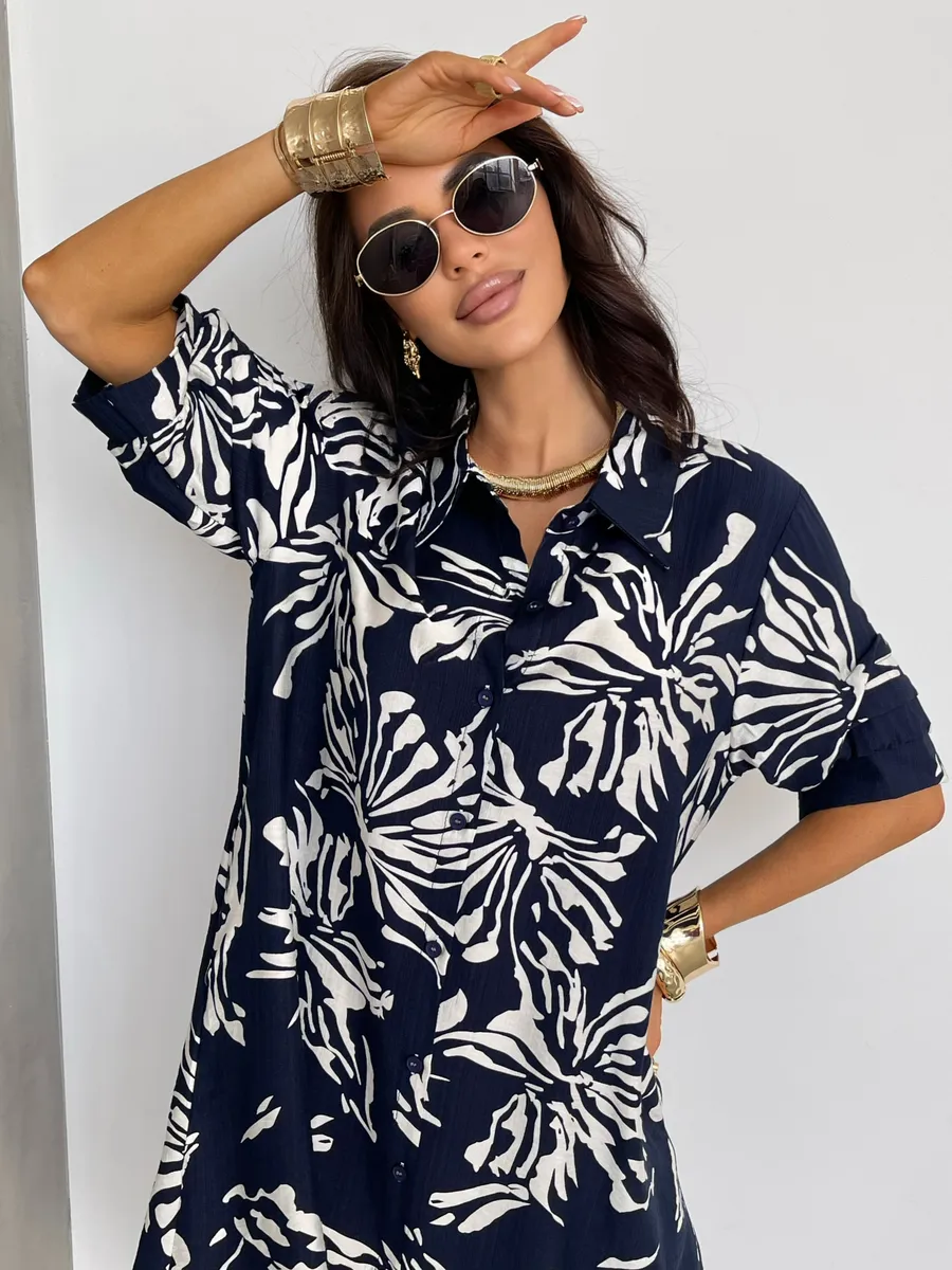 Синее платье летнее