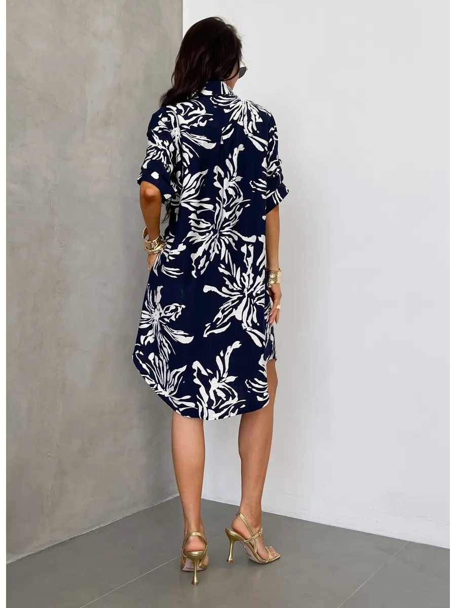 Синее платье летнее