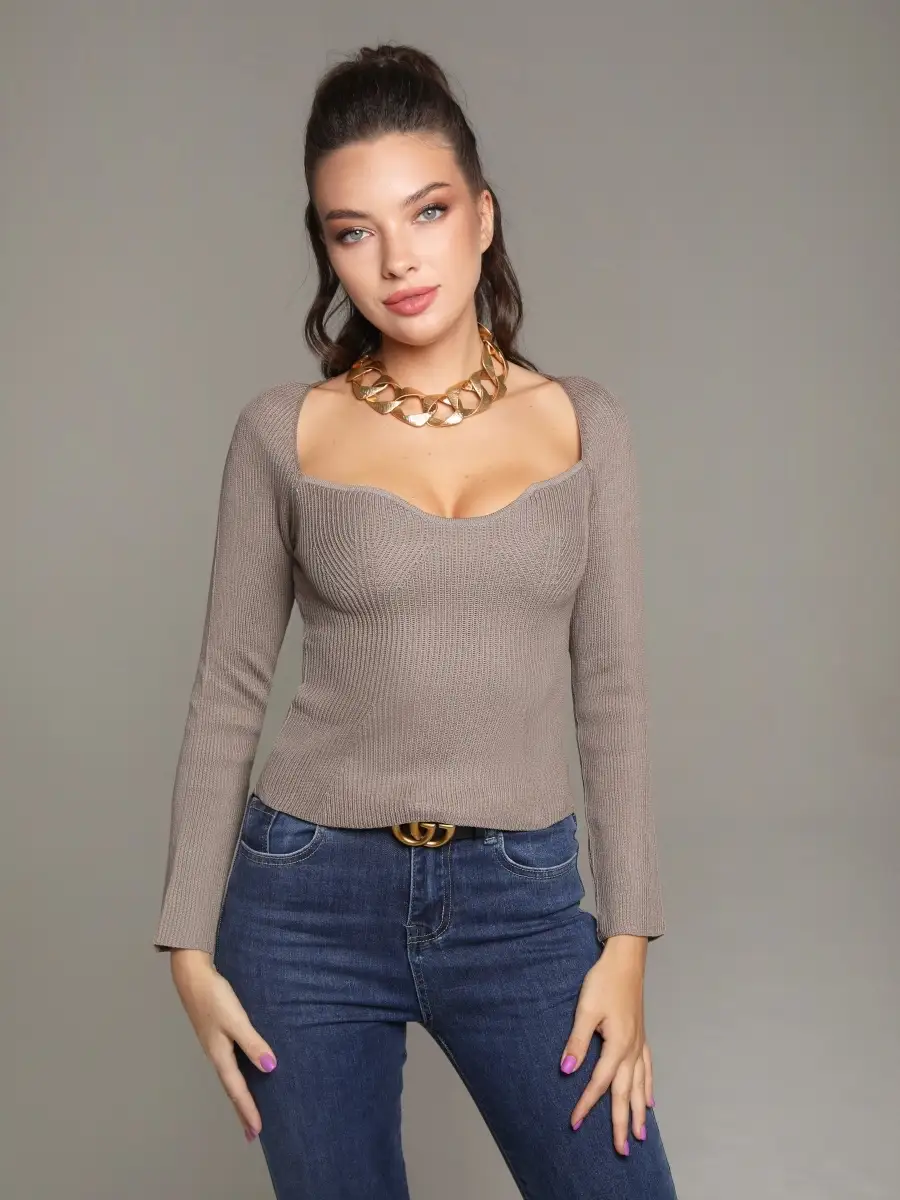 Кофта женская с длинным рукавом трикотажная