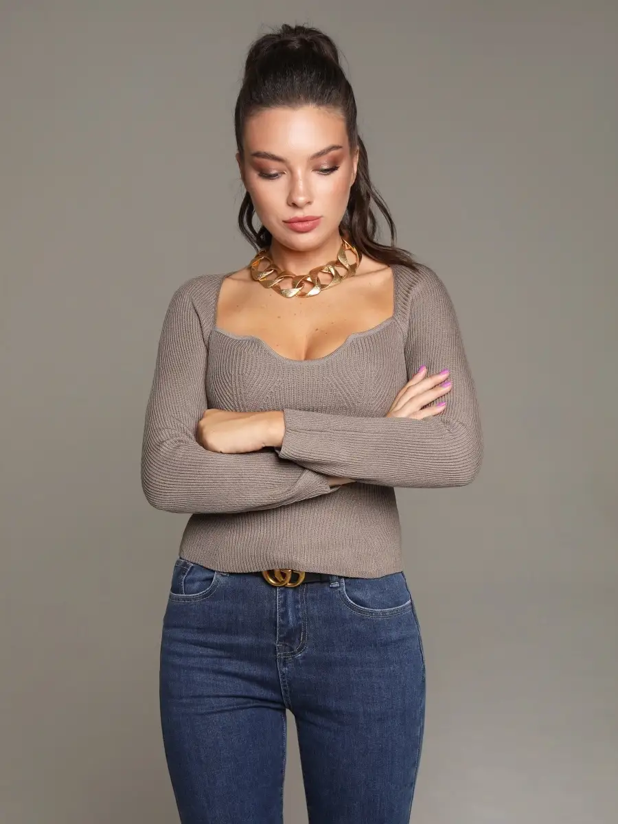 Кофта женская с длинным рукавом трикотажная