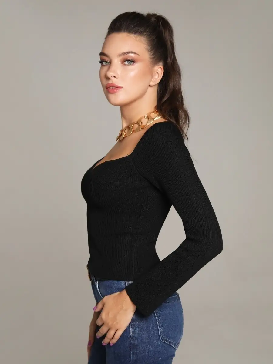 Кофта женская с длинным рукавом трикотажная