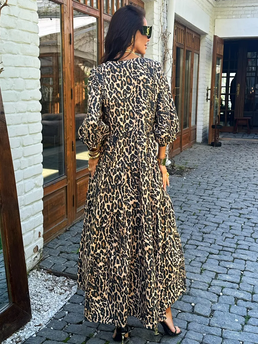 Леопардовое платье длинное больших размеров